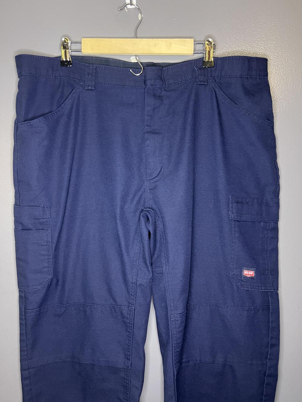 Red Kap Cargo Pants Mens 40x30 Blue Stretch Canvas Workwear Utility Pockets
